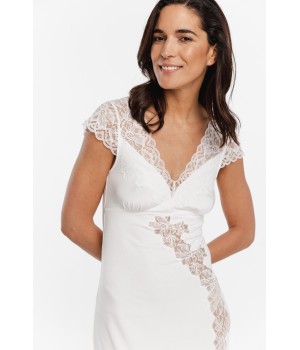 Camisón largo micromodal elastano negro perfil